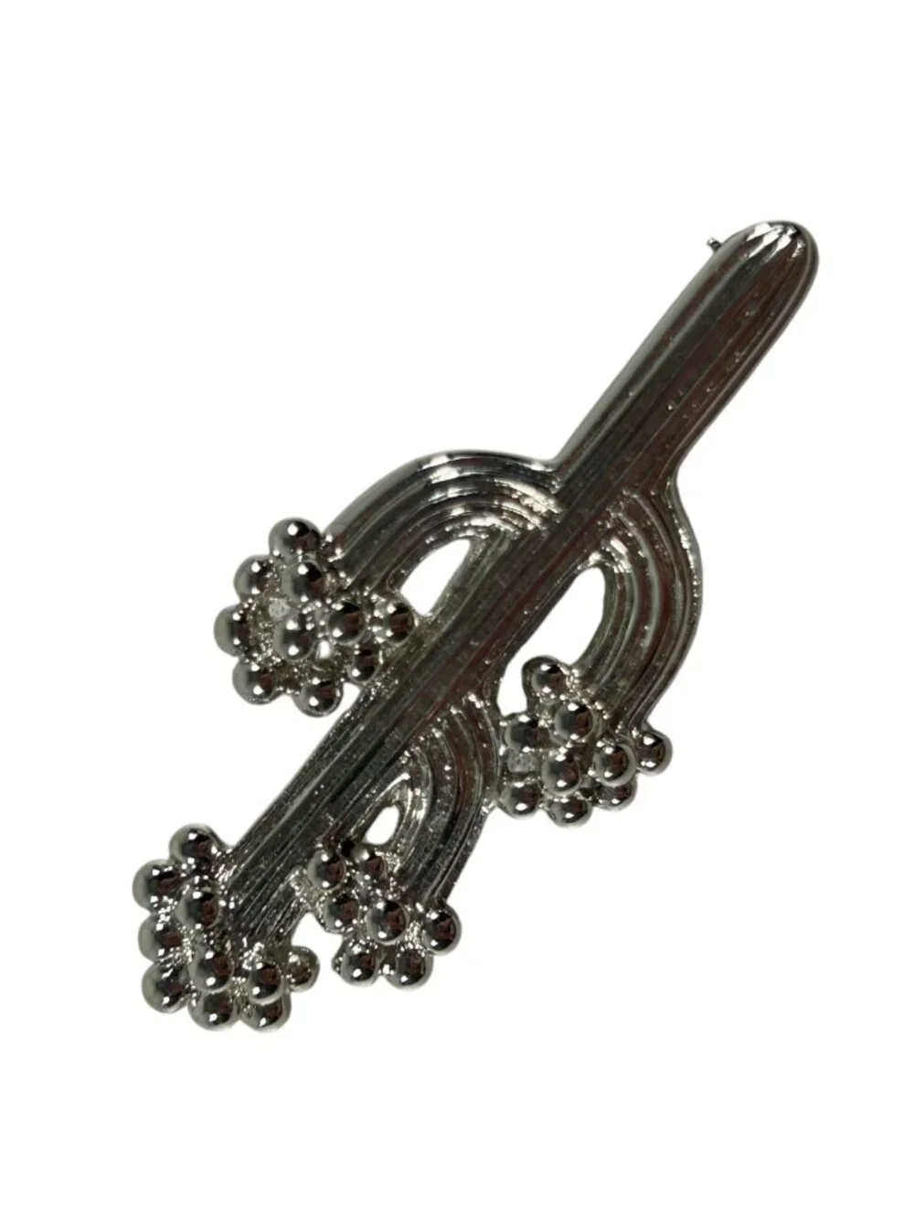 Vintage Marked Trifari TM Silver Tone Blooming Cactus Pin Brooch Southwestern